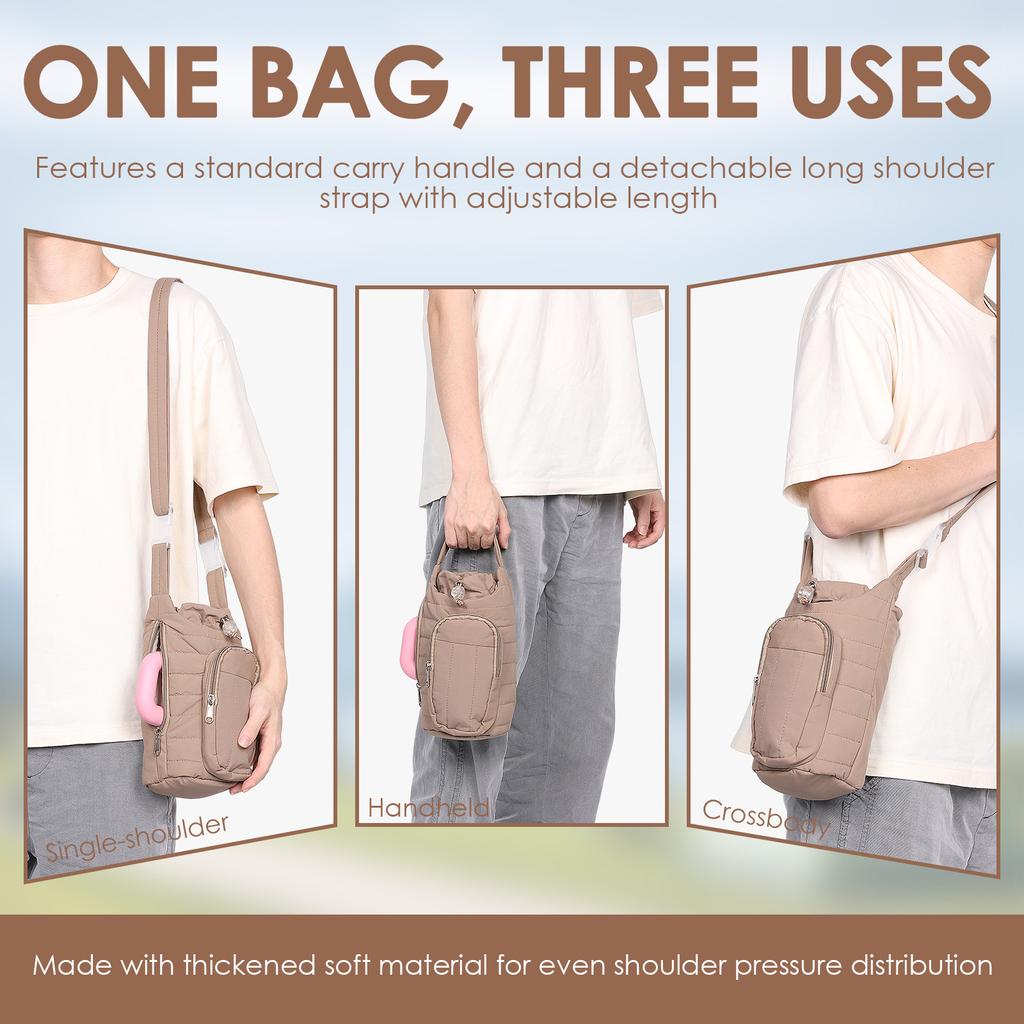 Bolsa Portátil para Garrafa de Água 18 a 64 oz Bolsa Transportadora para Garrafa de Água com Alça Ajustável Sacos de Armazenamento Transversais para Caminhada