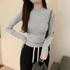 2025 Autumn/Winter Women's Solid Color Slimming Long Sleeve Round Neck Base Shirt