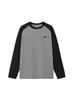 ES Baseball Mix Size Long Sleeve Cut and Sewn Tee Tee, Gray/Black, XL,