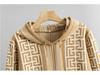 European Style Women's Spring Knitted Set: Hooded Sweater & Slimming Wide-Leg Pants