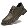 Genuine Leather Men's Dress Shoes Stylish Lace-Up Men Casual Shoes Handmade Classic Men Footwear for Wedding Male Oxfords Flats
