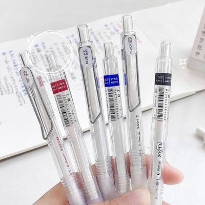 1pcs Minimalist Transparent 0.5mm Gel Pen Quick Dry Black/Red/Blue Ink Pen Fashion Signature Pen Office Stationery Supplies