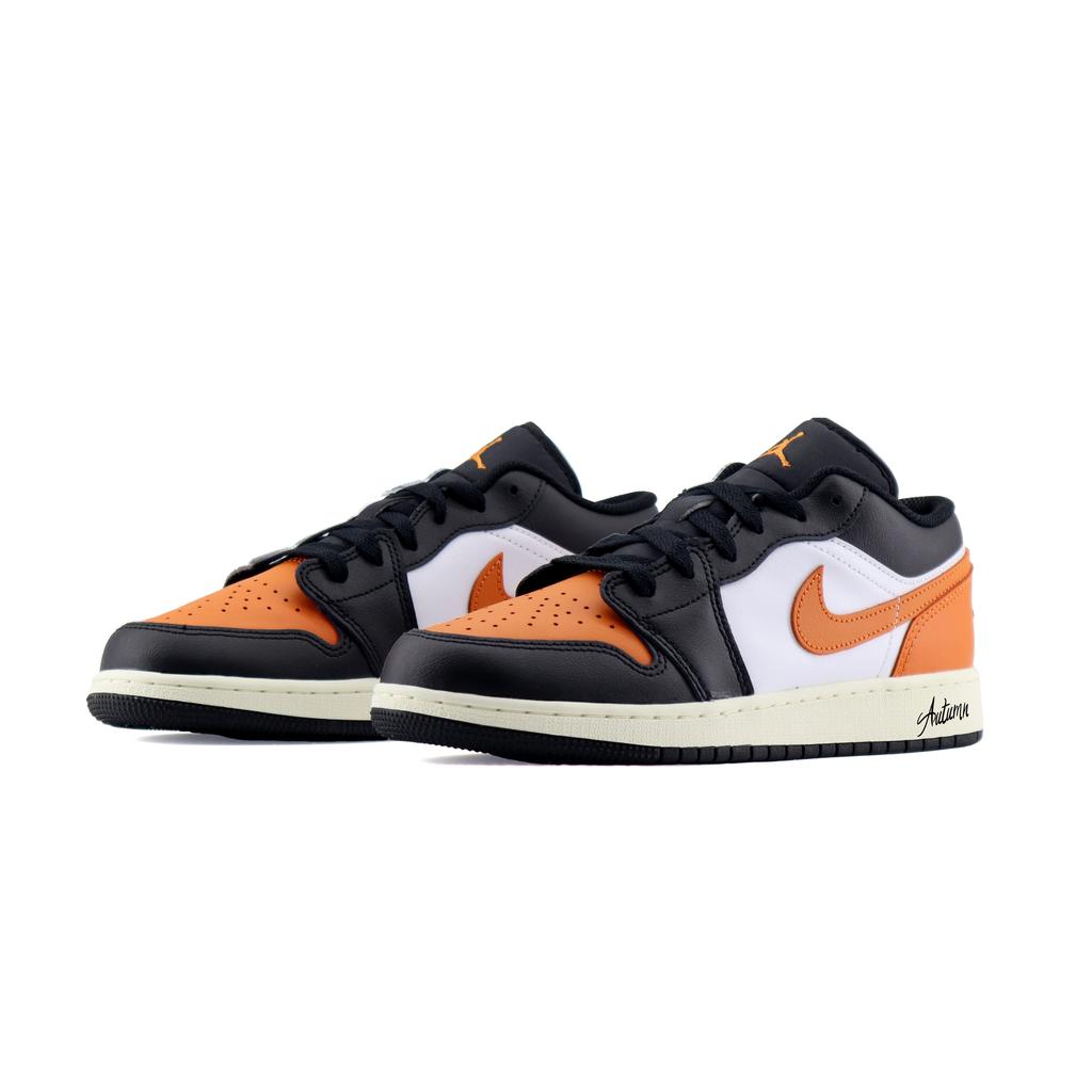 Jordan Air Jordan 1 Fashion Classic Abrasion Resistant Low top Vintage Basketball Shoes Unisex Black Orange DC0774-101(Team448-)