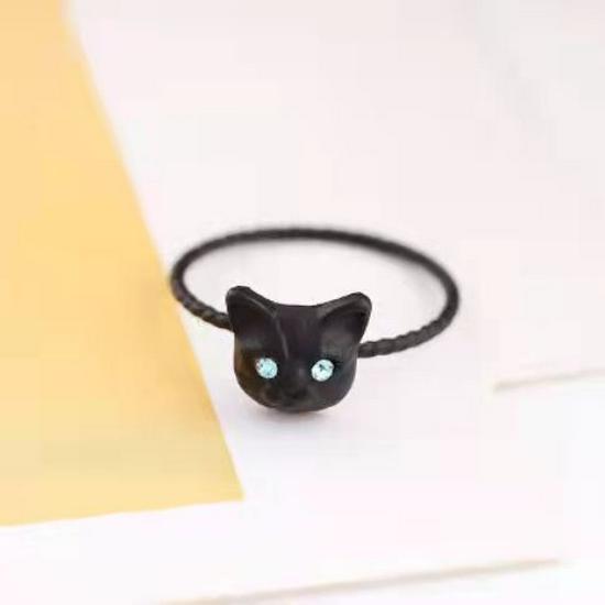 Japanese Cartoon Style Black Kitten Cat Stud Earrings – Cute & Fashionable Korean Fresh Accessories 9K чёрный