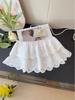 French Embroidered Crochet A-line Ruffle Skirt for Women