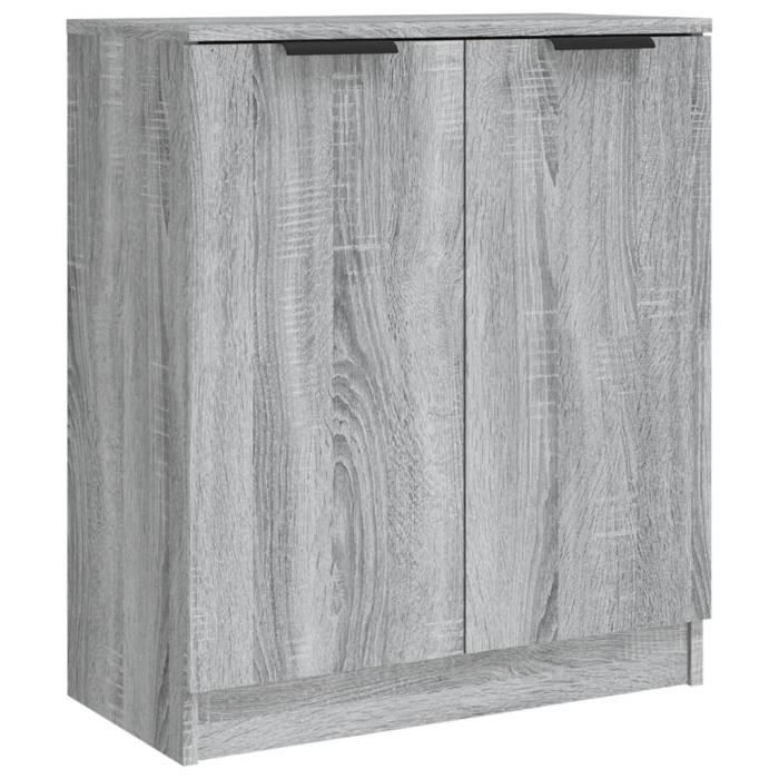 3115778 vidaXL Buffets 2 pcs Sonoma gris 60x30x70 cm Bois d'ingénierie