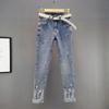 Femme Printemps Automne Coréen Vintage Élastique Moulant Jeans en Denim Décontracté Taille Haute Pantalon Crayon