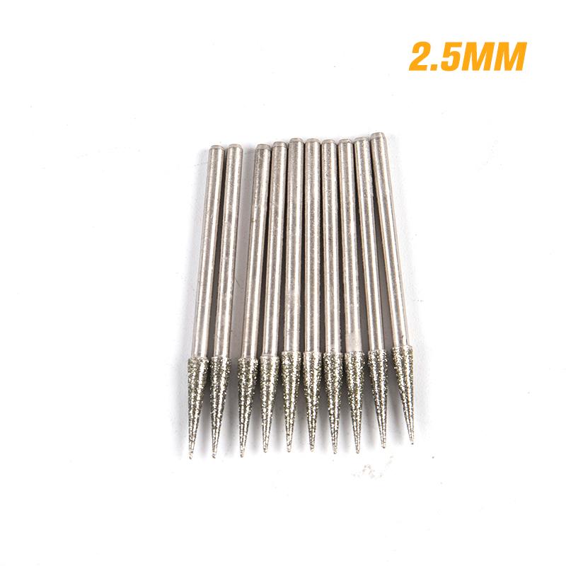 10 stk 0,6 mm-4 mm diamantslipepunkt 2,35 mm skaft for glassstein jade