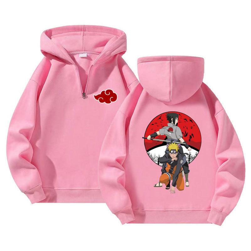 Naruto Anime Pulovr Mikina se čtvrtinovým zipem a kapucí Sportovní Outdoorová Mikina Ležérní Dlouhý Rukáv Pánské Oblečení Mikina Streetwear