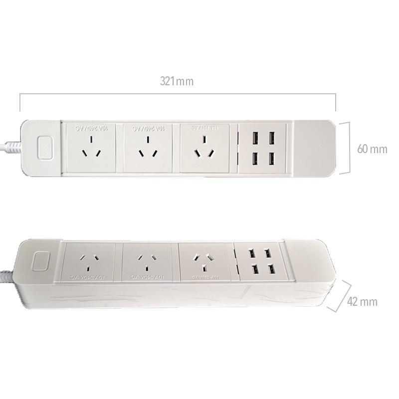 

Graffiti Smart WiFi Power Strip: Multifunctional Australian Extension Cord with USB Charging and Individual Outlet Control.