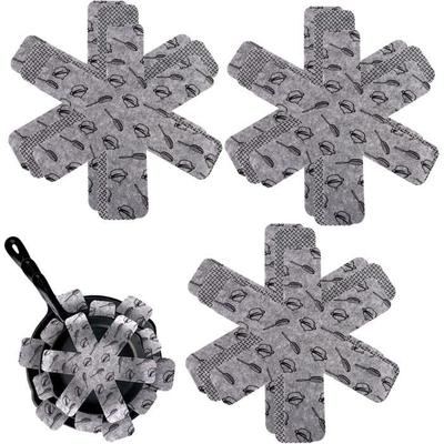 Lot De 9 Protections Anti-rayures Non Tissées Pour Poêles Et Casseroles, 3 Tailles 26 / 36 / 38 Cm, Gris