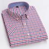 Camicia da Uomo in Cotone Oxford di Alta Qualità a Maniche Corte per l'Estate Comfort Traspirante Classica Tinta Unita a Quadri Business Tempo Libero
