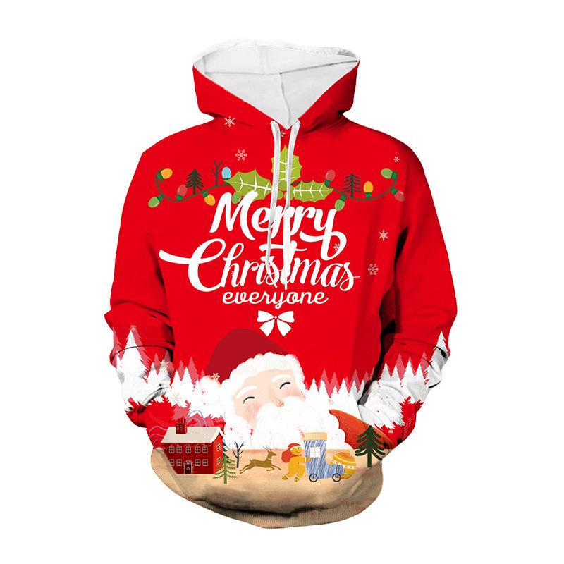 Spring Autumn Men's Hoodies Christmas Series 3D Printed Sweatshirt Long Sleeve Pullover Loose Comfortable Casual Couple Hoodie