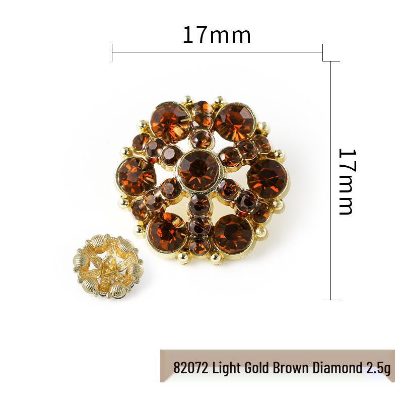 Luxury Rhinestone Metal Retro Buttons - Colorful Hollow Diamond Design with Alloy Base, Decorative Accessories