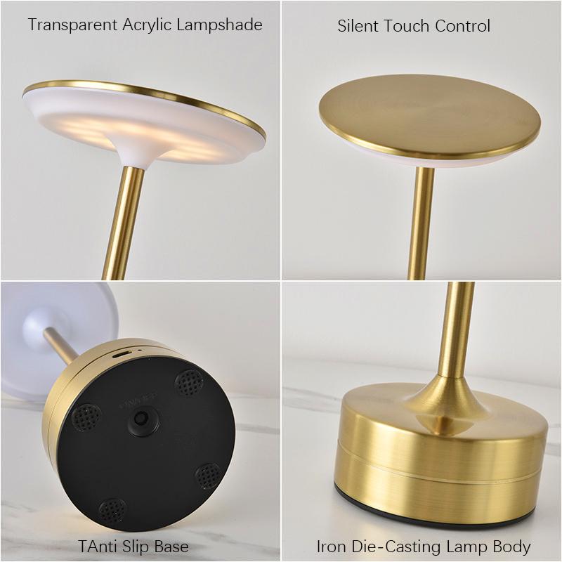LED Table Lamp Rechargeable Reading Wireless Lights USB Touch Three-tone Desk Night Light Infinitely Dimmable Atmosphere Lightin