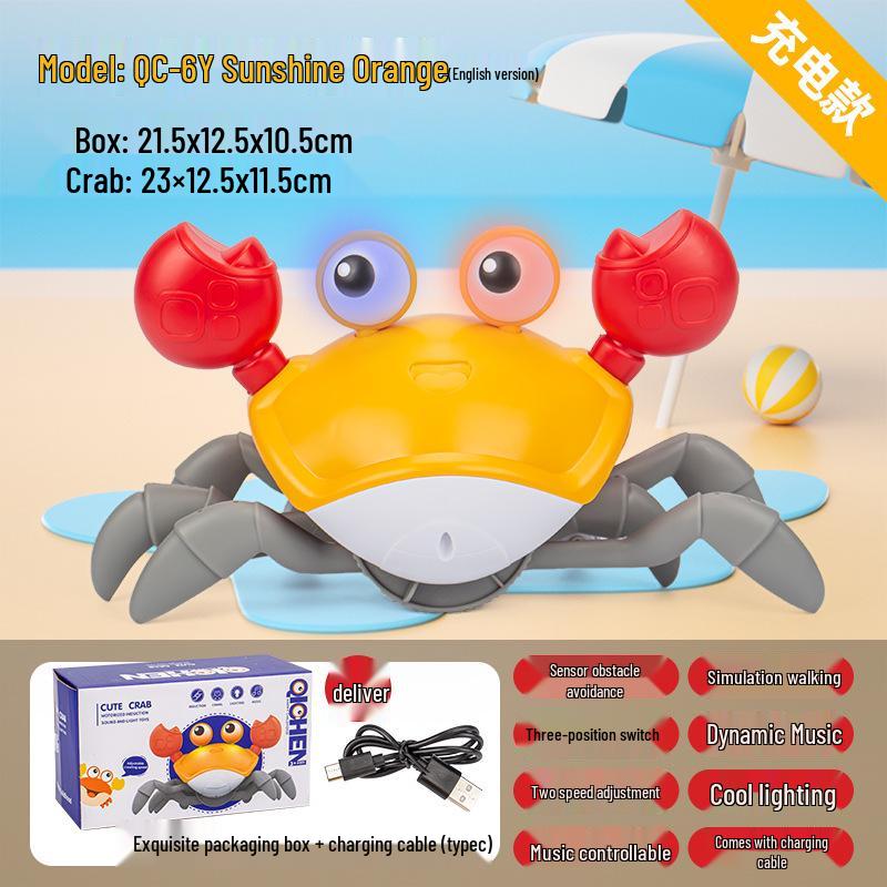 Cross-Border Children's Electric Crawling Crab Toy with Obstacle Avoidance