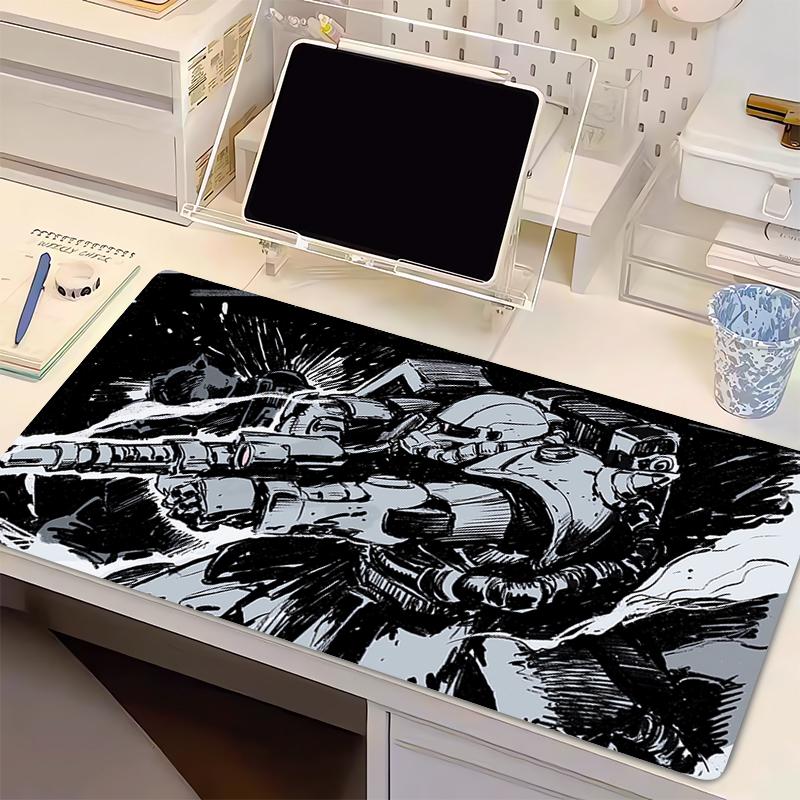 Large Mouse Pad Mechanical Warrior Ggundam Zzaku II Anime Carpet Laptop Pc Gamer Keyboard Mat Mousepad Tassel Rubber Table Mat 800x300x2mm