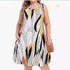Sleeveless Dress Summer New Beach Hawaiian Print Loose Vest Skirt With Pockets