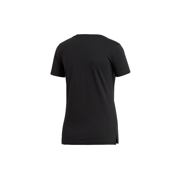 adidas T Shirts Women's Black Crew Neck Moderate Straight Fit EI4569