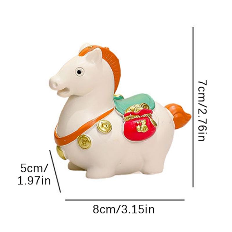 Roztomilé zverokruhové koňské ozdoby Figúrka tučného koňa Tang Symbol prosperity a bohatstva Koňský maskot Živicová stolová domáca dekorácia Rok