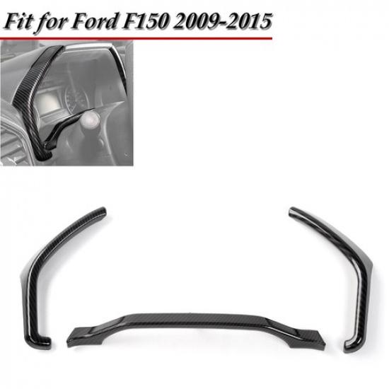 CARBON FIBER Console Dashboard trument COVER Frame Trim For Ford F150 2015-20