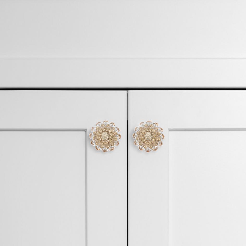 10Pcs Clear Glass Drawer Pulls Crystal Acrylic Knobs for Cabinet Doors Dresser Hardware Single Hole Easy Install Home Renovation