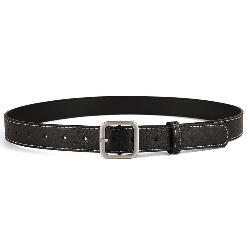 

Новое Поступление Изящные Женские Черные и Коричневые ПУ Ремни с Модными Золотыми и Серебряными Акцентами Black Square