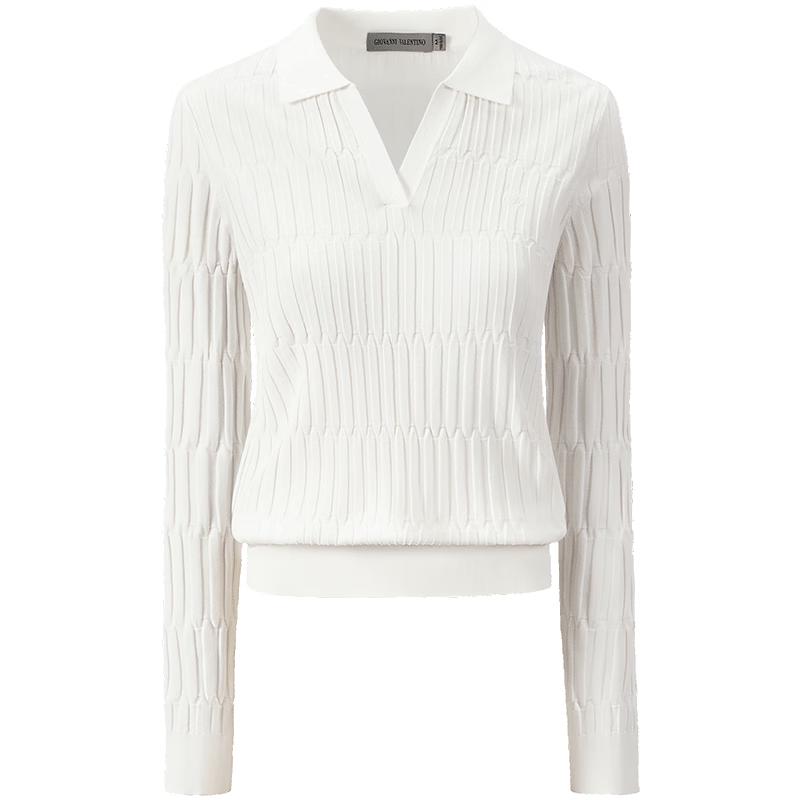 GIOVANNI VALENTINO Women's Long Sleeve POLO Knit Sweater