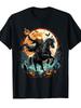 Cavaliere Senza Testa Zucca Spaventoso Halloween T-Shirt Stesso Stile per Uomo e Donna
