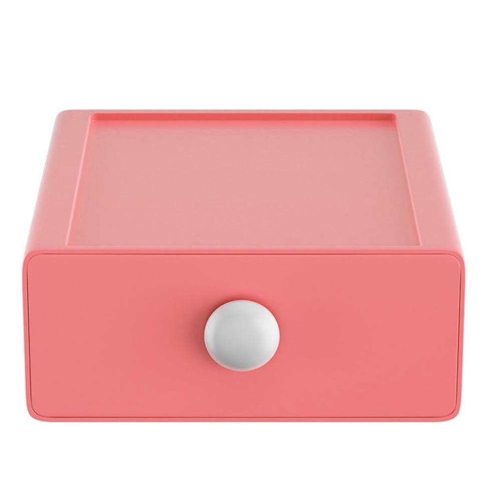 

Stackable Design Desktop Drawer Storage Box PP Material Compact Multifunctional Organiser White Yellow Desk Supplies Organizer рожевий