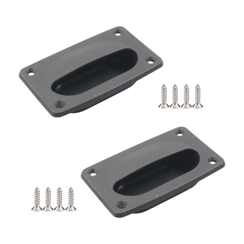 Boat Compartment Pull Handle Set of 2, Flush Mount Recessed Door Pull with Screws for Cabinet Doors and Access Panels