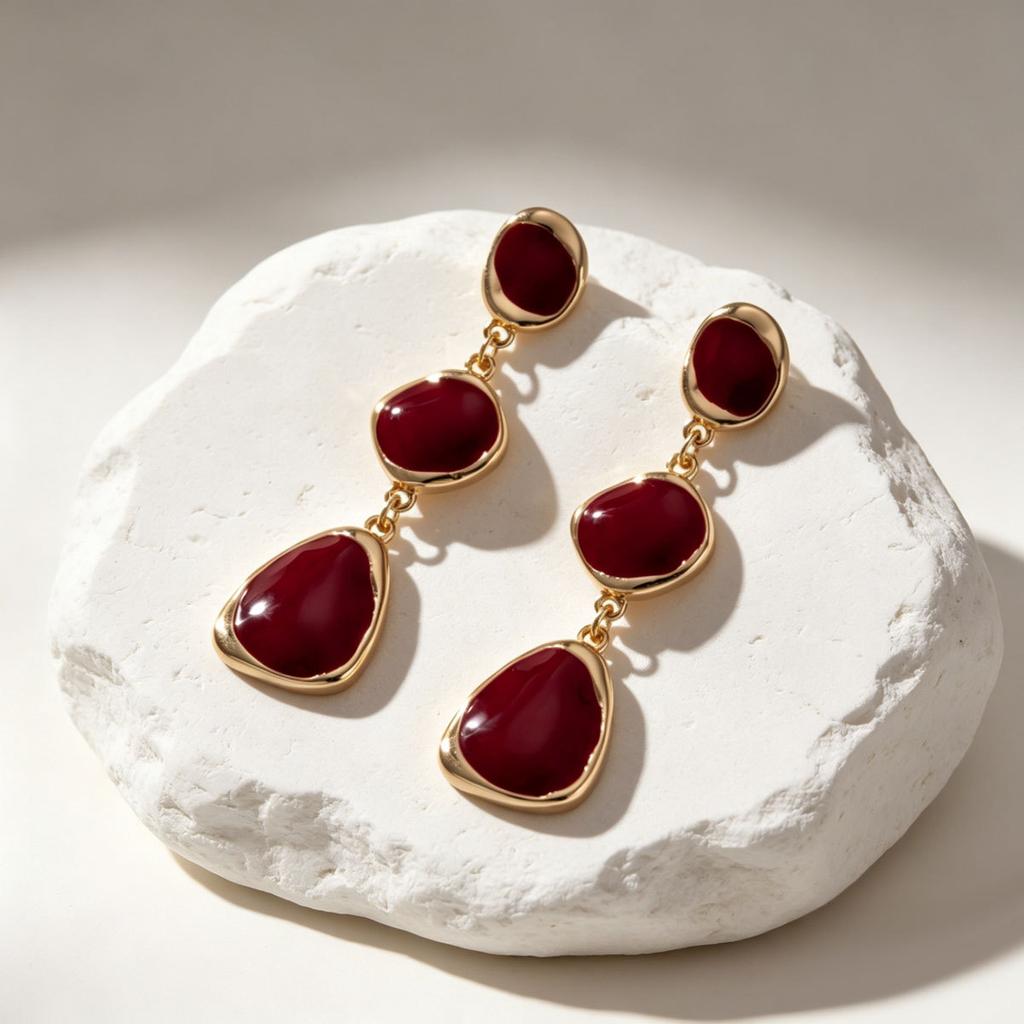 Wind Jewelry Enamel Drop Earrings Vintage Pendant Earrings Niche Design Versatile Elegant Studs for Women