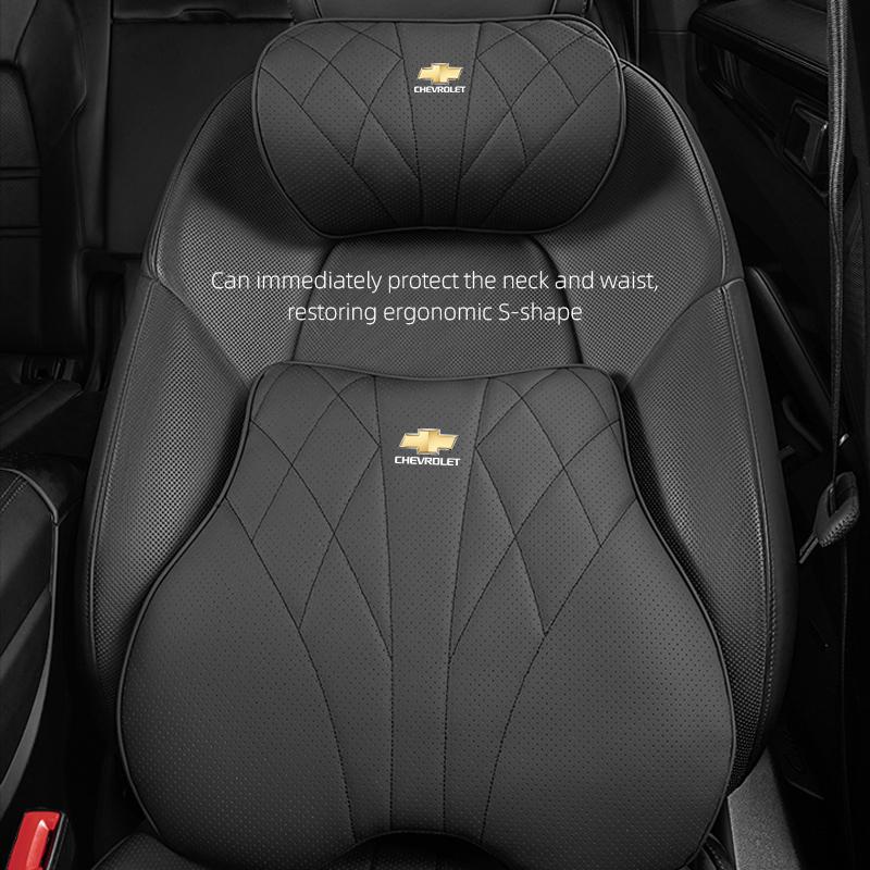 Car Soft Cushion Waist Cushioning Seat Headrest Neck Pillow For Chevrolet Corvette Montana TrailBlazer Silverado Traverse Camaro