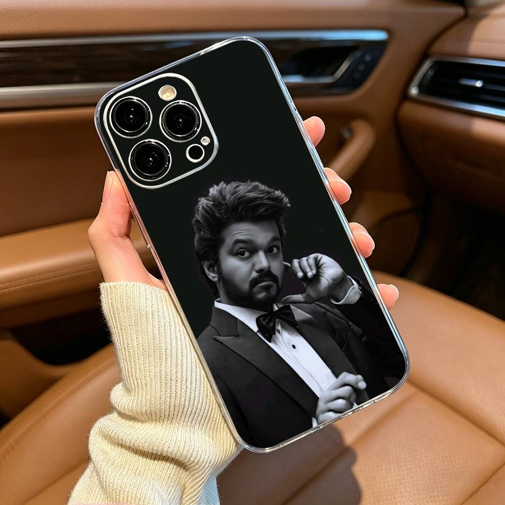 Thalapathy Vijay India Phone Case For iPhone17,16,15,14,13,12,Pro Max,16/15/14 Plus XS Soft Silicone Transparent Cover