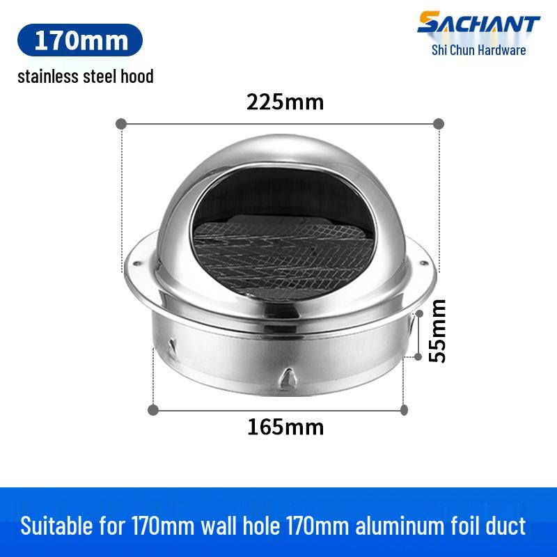 Regensichere Lüftungskappe aus 304 Edelstahl mit Lamellendesign