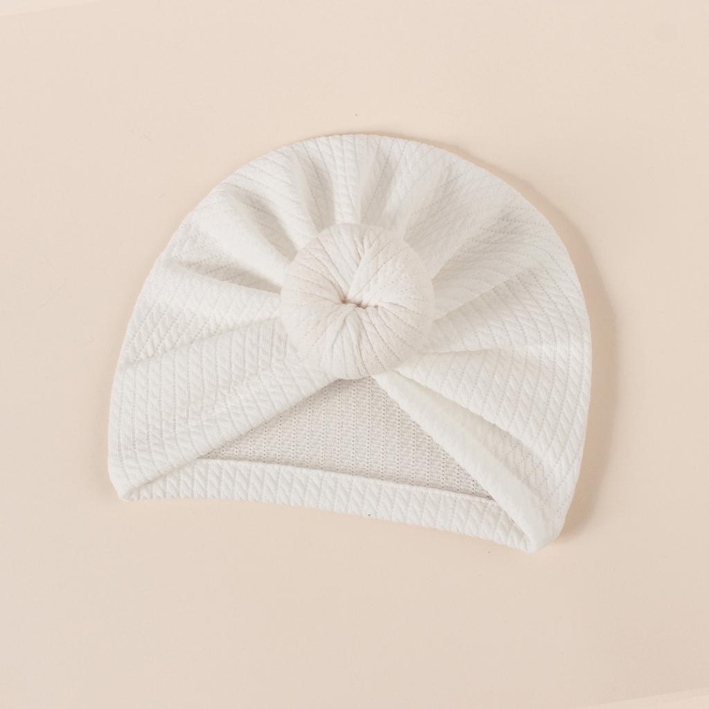 Hair Accessory Girl Warmth Hat Spring Autumn Waffle Crochet Knit Donut Beanie For Baby Infant Solid Color Turban Kid Fashion