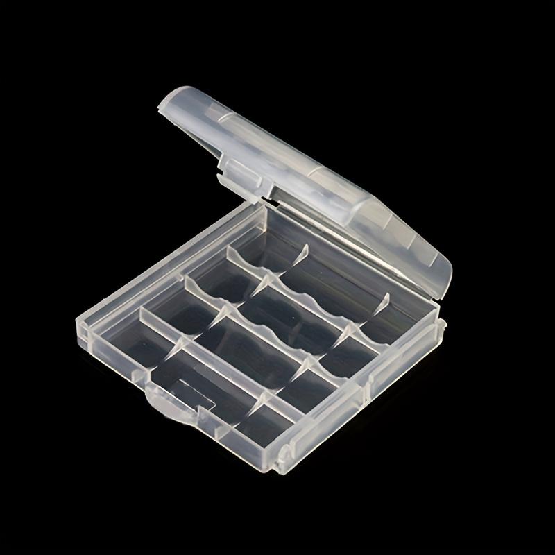 2pcs Universal Battery Storage Boxes for AAA/AA Plastic Storage Box Cover for Battery Transparent Battery Organizer Container