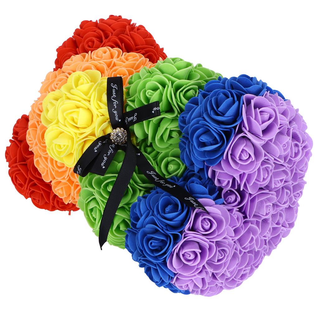 Blumen Bär Ornament Bunt Künstlich Falsche Rose Geschenk für Valentinstag Jahrestag