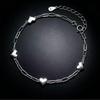 Nalan S925 Sterling Silver Korean Sweetheart Bracelet with Delicate Flower Clasp - Women's Jewelry S4160