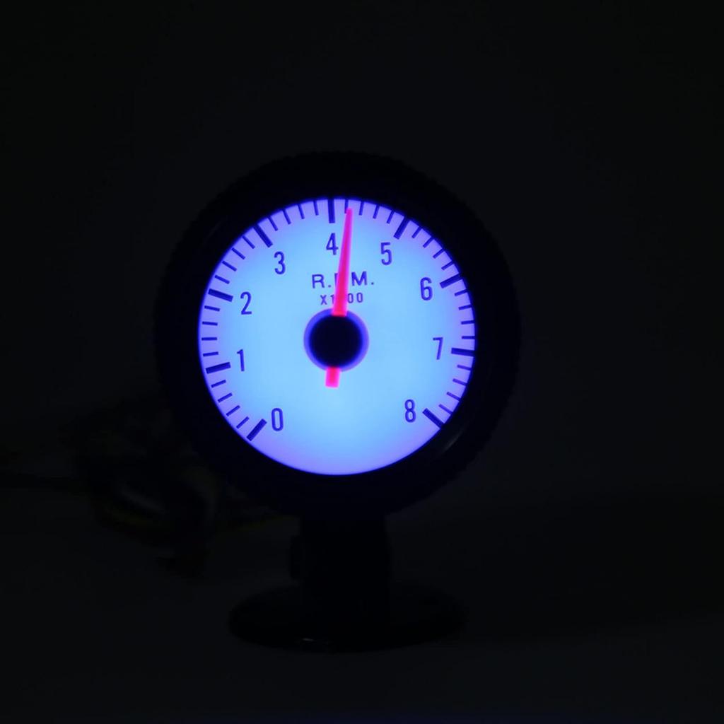 RPM Tachometer Auto Meter 0‑8000Rpm Tachometer 52Mm Tacho Gauge Blue Led Backlight for 4 6 8 Cylinders Gasoline Car
