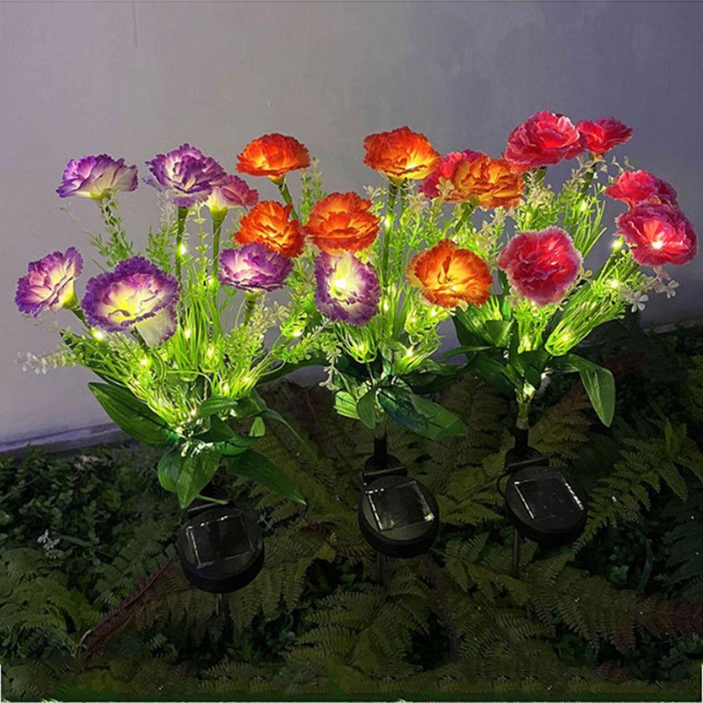 Simulation Flower Outdoor Yard Lights 7 Heads Solar LED Lights Garden Floral Lamp Lawn Decoration