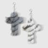 Aesthetic Zebra Leopard Print Cross Keychain Punk Grunge Rock Charm Goth Jewelry Accessories