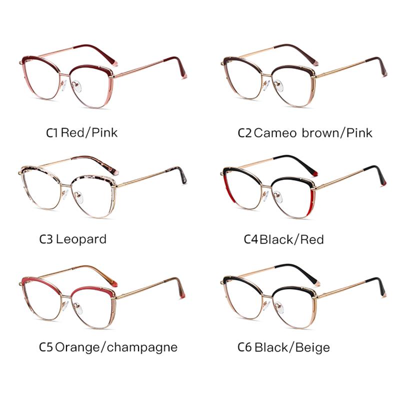 Women's Cat Eye Blue Light Glasses -1 To -6 Myopia Eyewear Fashion TR90 Frame