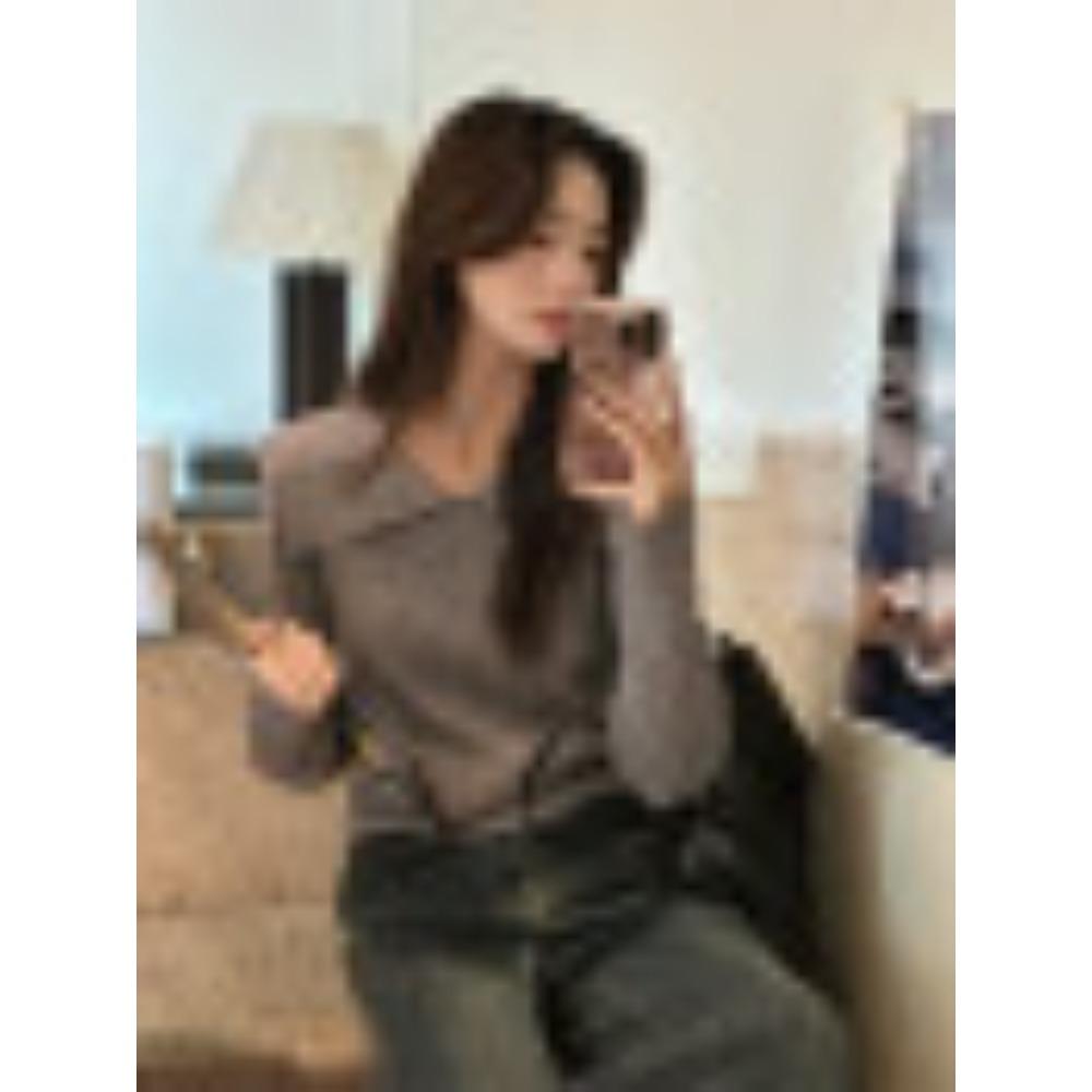 Revers Gestreifter Strickpullover, Ein Neues Stilvolles Basis-Oberteil für Damen im Herbst und Winter