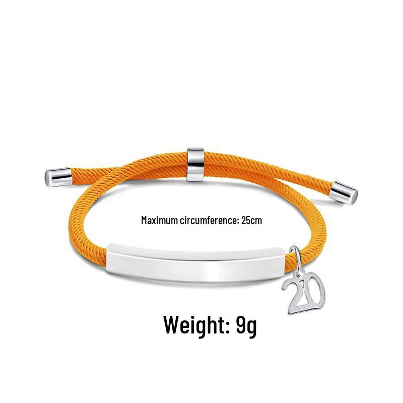 Multi-color Engravable Stainless Steel Bracelet with Number 16 Charm