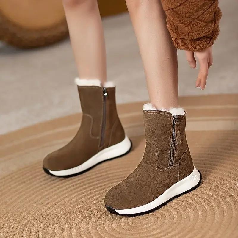 

Модные Элегантные Женские Ботильоны на Среднем Каблуке, Зимние Ботинки, Зима 2024, Высокое Качество, Женская Обувь до Щиколотки, Удобная Обувь для Горячих Источников 40