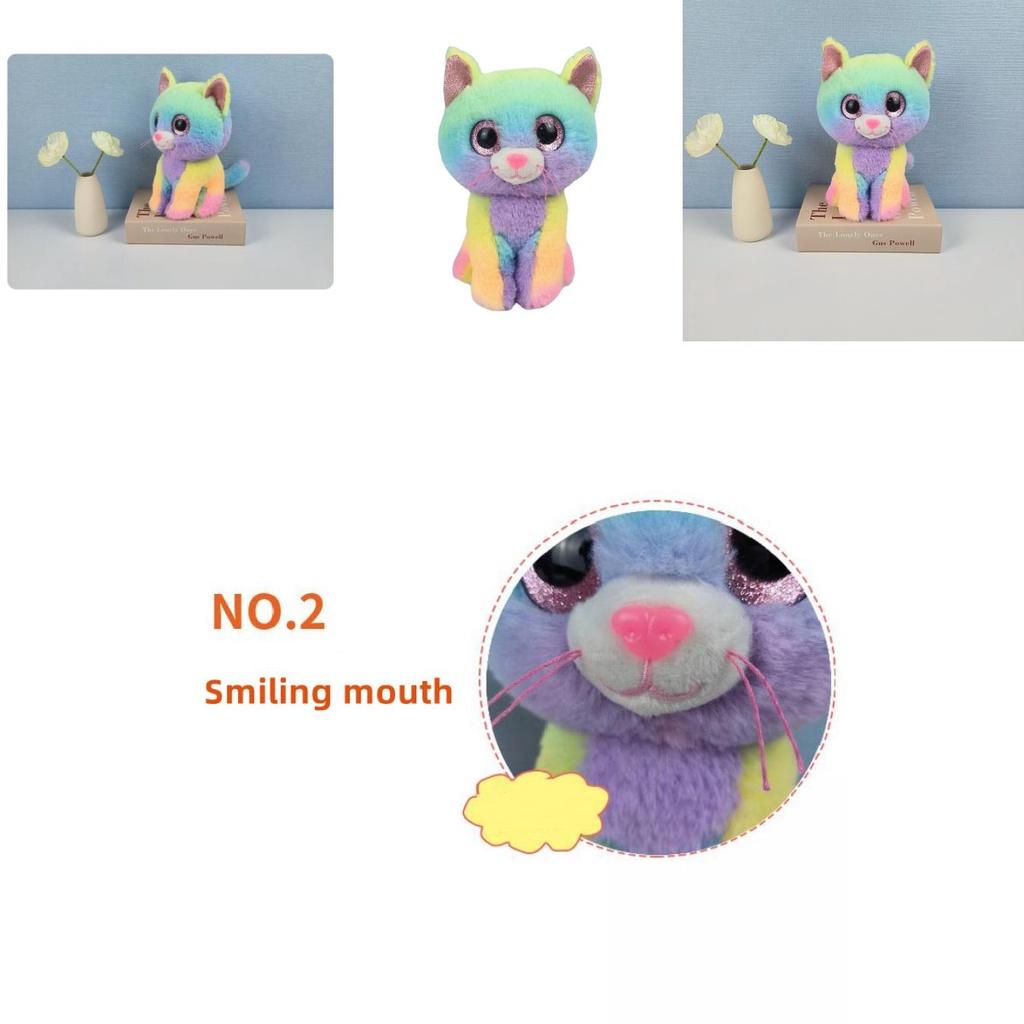 Cassidy Rainbow Cat Plush Toy Colorful And Soft Stuffed Animal For Kids' Birthdays