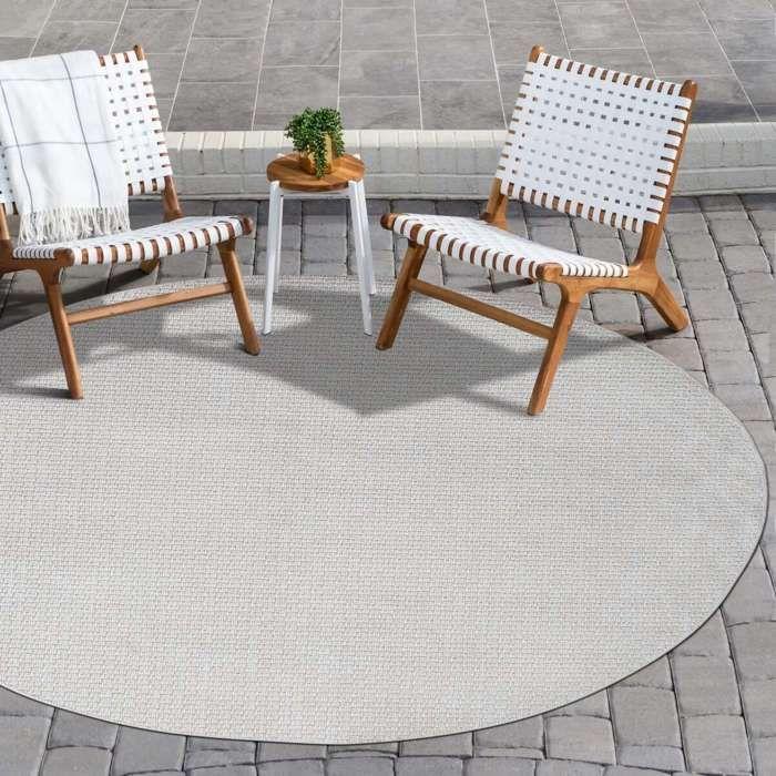 Tapis d' aspect jute blanc D160