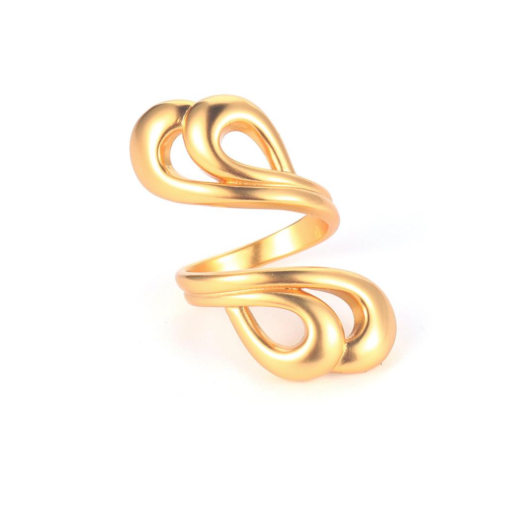 Twist Simple Line Hollow Ring Geometric Irregular European and American Personality Niche Open Ring Temperament Jewelry