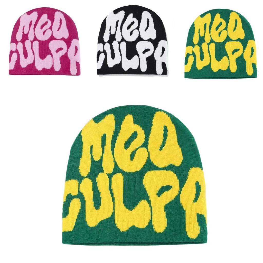 Colorful Mea Culpa Beanies Knit Cap Keep Cozy And Fashion-forward